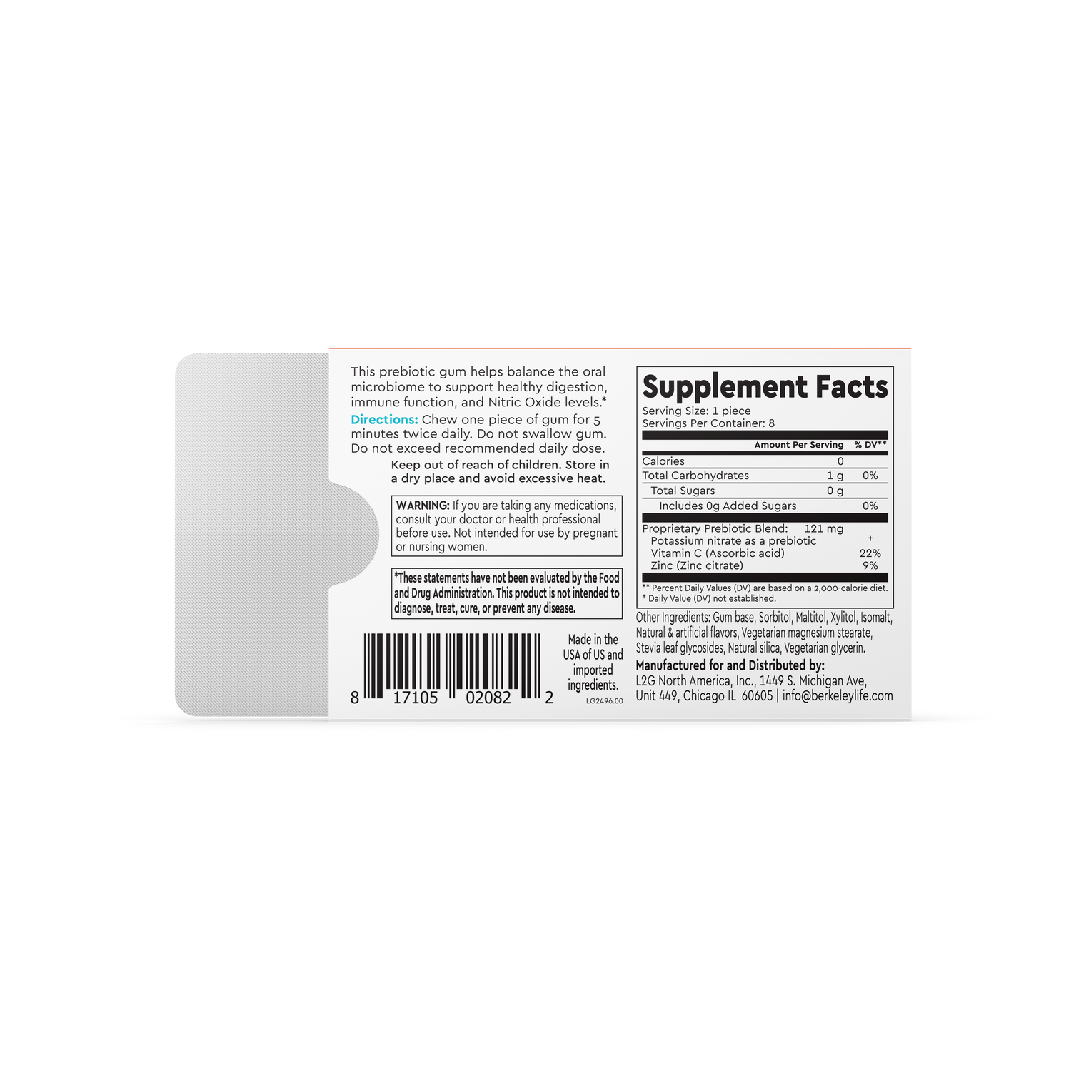 Prebiotic Nitrate Chewing Gum