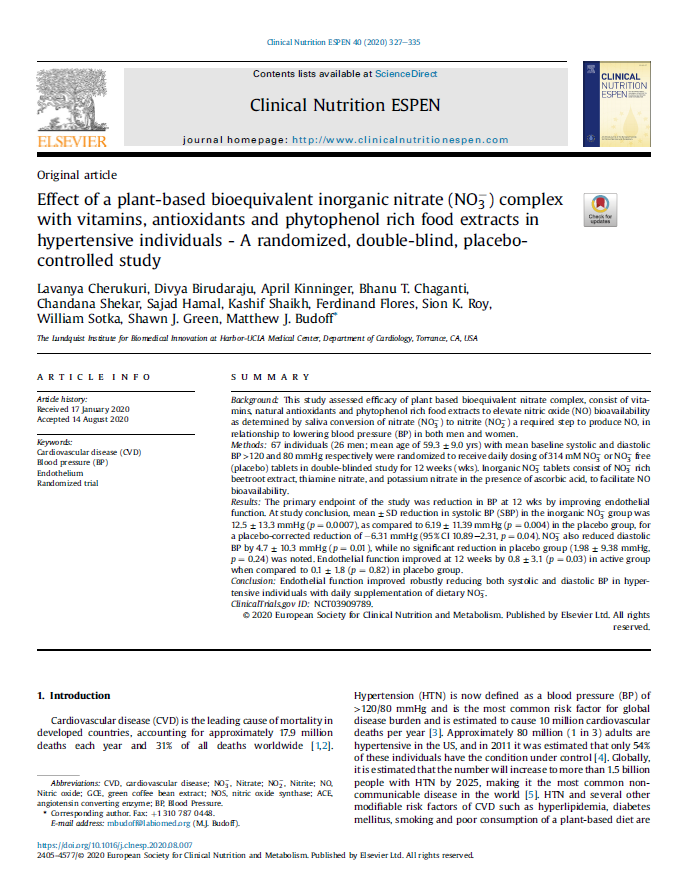 Double-Blind Placebo Controlled Clinical Study