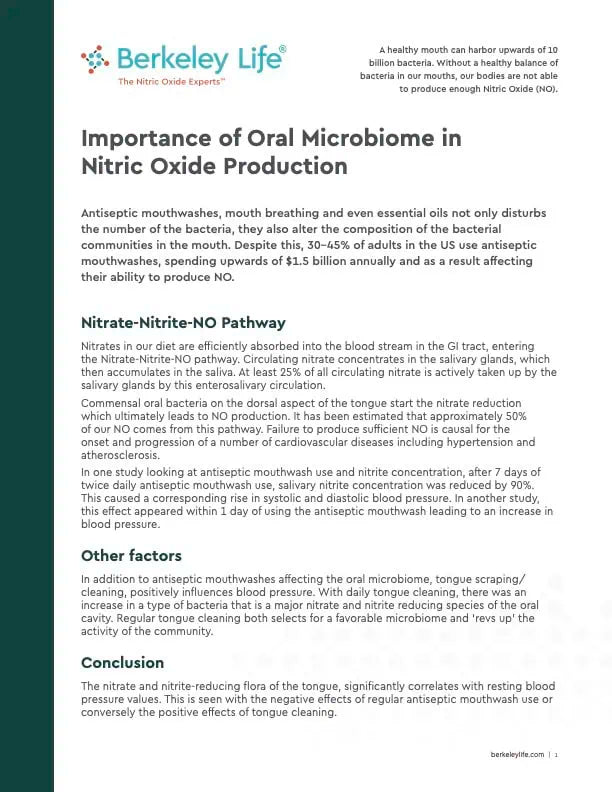 Importance of Oral Microbiome in Nitric Oxide Production