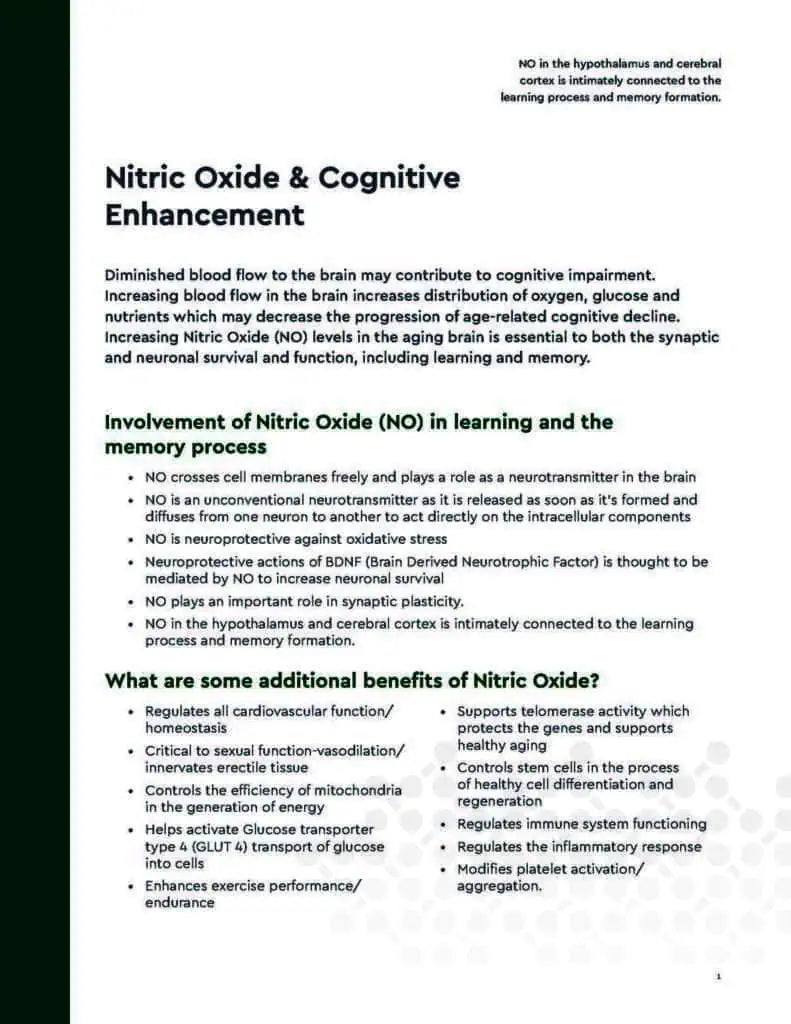 Nitric oxide & Cognitive Health Whitepaper