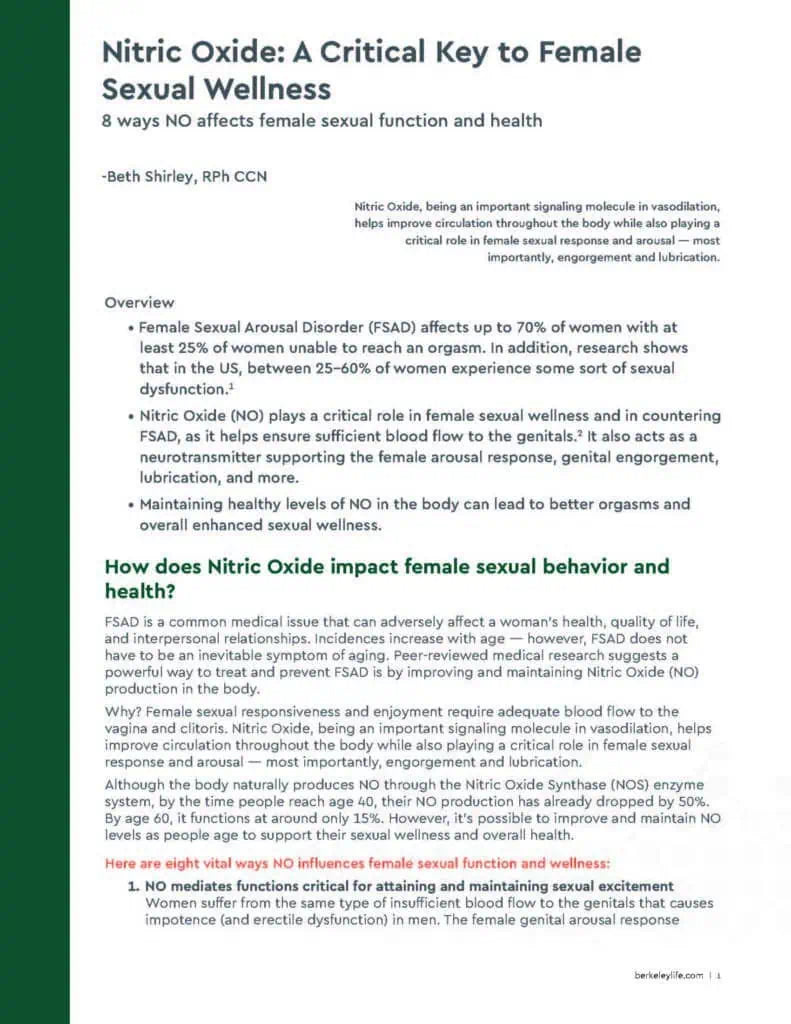 Nitric Oxide & Female Sexual Health Whitepaper