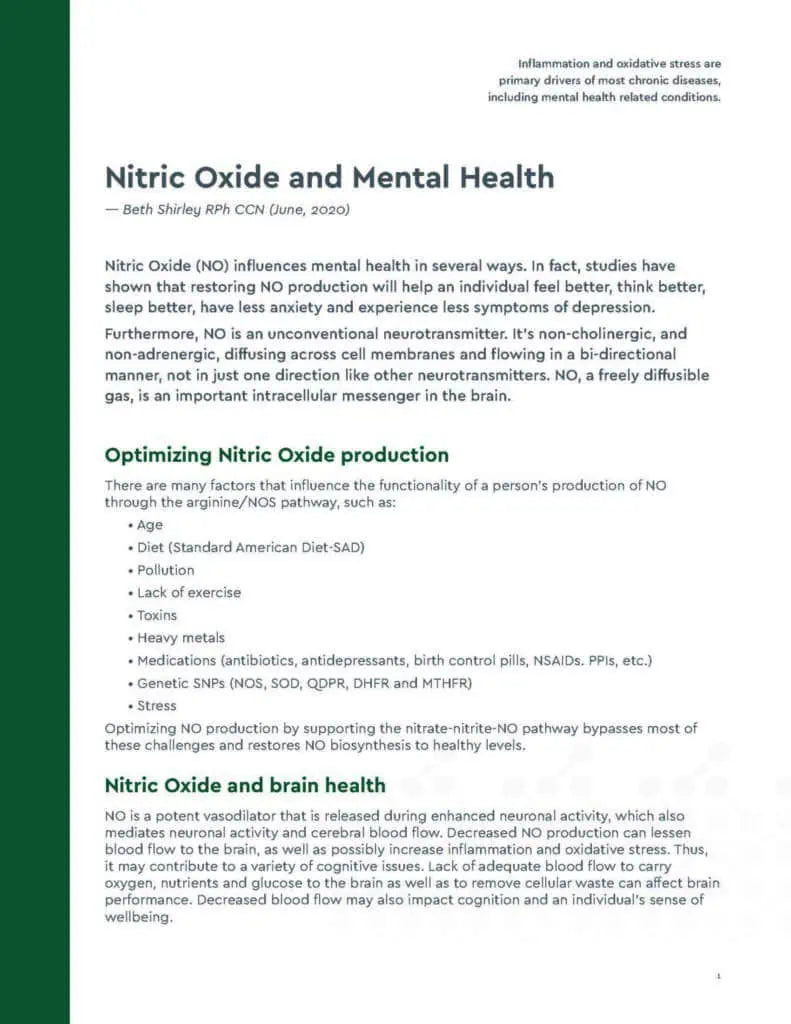 Nitric Oxide & Mental Health Whitepaper