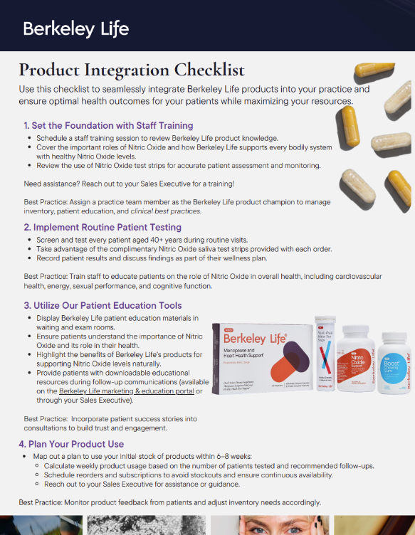 Berkeley Life Product Integration Checklist
