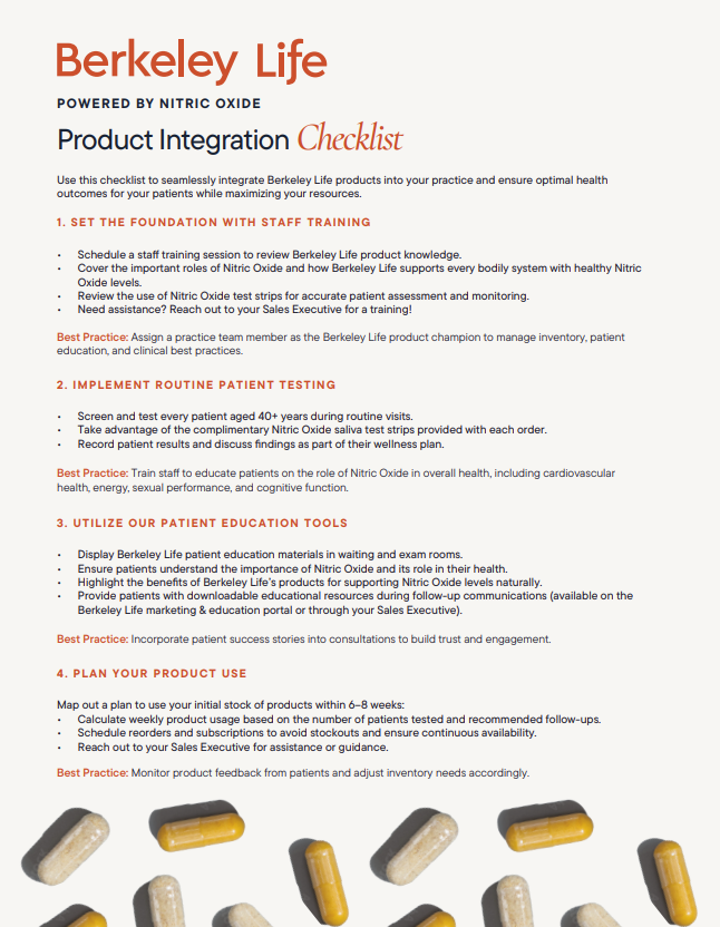 Berkeley Life Product Integration Checklist
